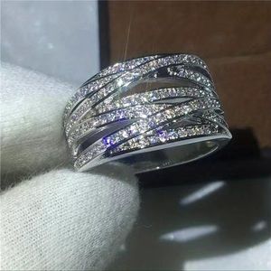 Cute Women's Ring With White Diamonds